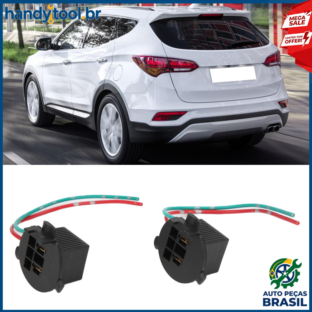 Handytool.br 2pcs soquete de lâmpada traseira com adaptador de suporte de fio H7 instalação de lâmpadas apto para