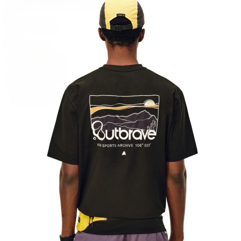 FPA American Outdoor Landscape Impresso Manga Curta Masculina E Feminina 100 % Algodão Premium Respirável Esportes Lazer