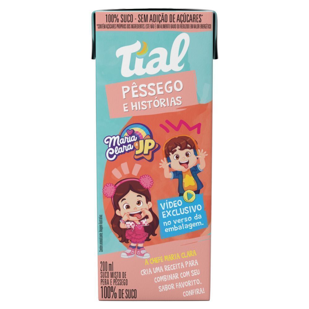 Suco Tial 100% Pêssego e Historias Misto de Pêssego e Pera 200ml