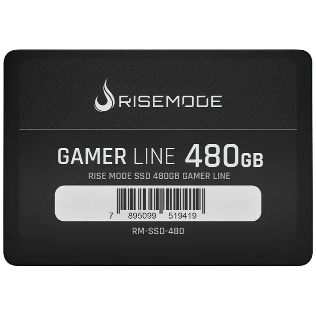 SSD Rise Mode Gamer Line, 480GB, 2.5, SATA III 6 Gb/s, Leitura 530MB/s, Gravação 520MB/s, Preto, RM-SSD-480
