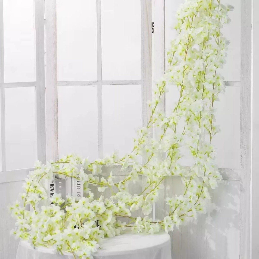 Corrente de Cerejeira Artificial 180cm - 135 Flores, Trepadeira para Decoração de Parede, Festa e Casamento — imagem 2 de 2