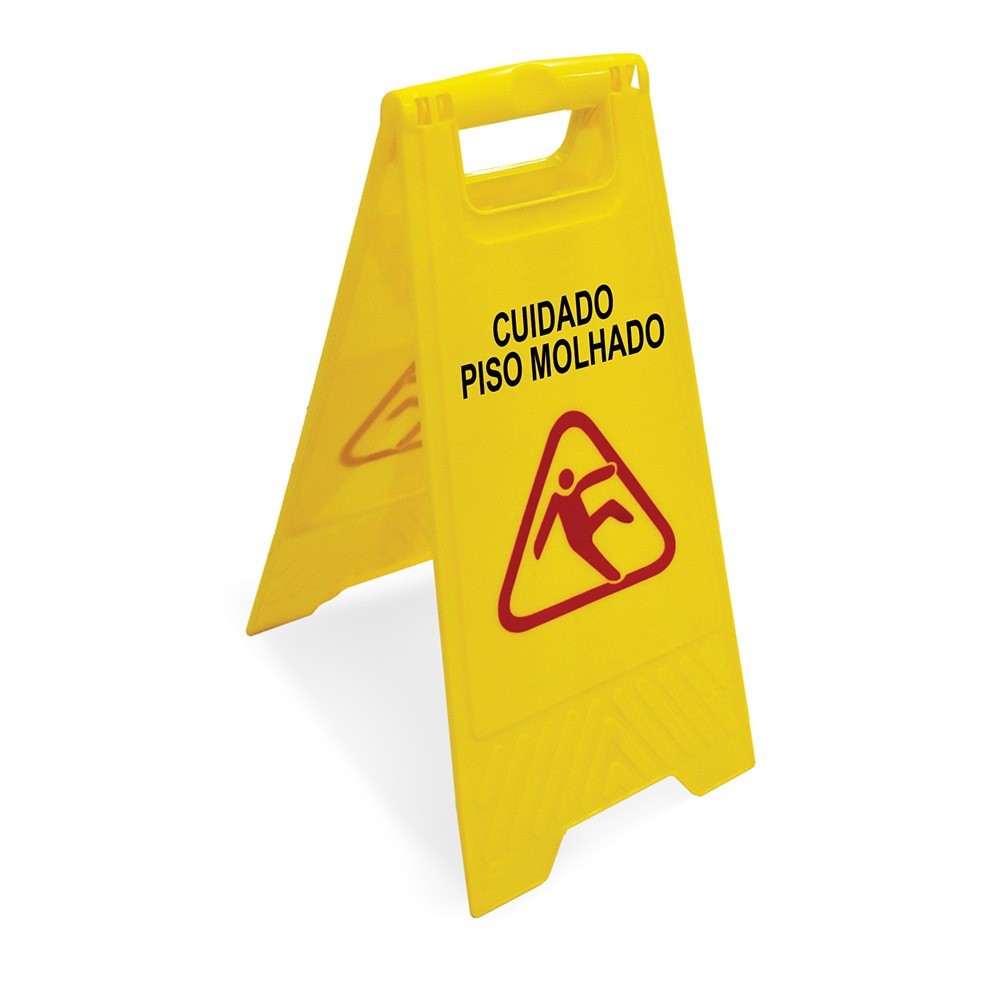 Placa sinalizadora "Piso Molhado" - 25893 Arqplast