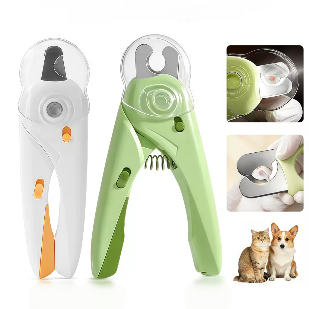 Cortador De Unhas Para Cães e Gatos Kit Alicate e Lixa Com Luz de Led Tesoura Completa