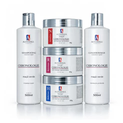 KIT 5 Cronograma Capilar Shampoo Condicionador Máscaras Hidratação Nutrição Reconstrução ALPHAHALL