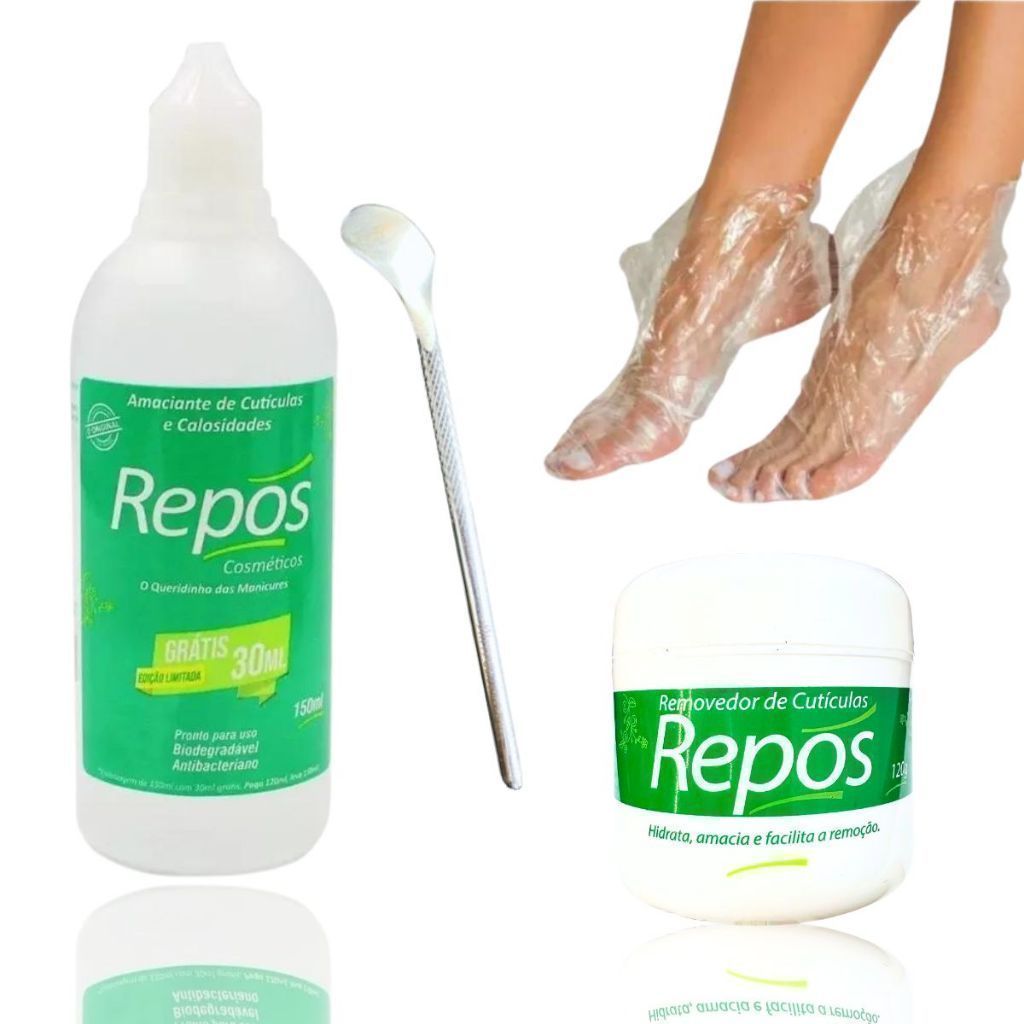Kit Spa Dos Pés Amaciante Cutículas Calosidades Repos bisturi 222 e 10 botas descartaveis podologia