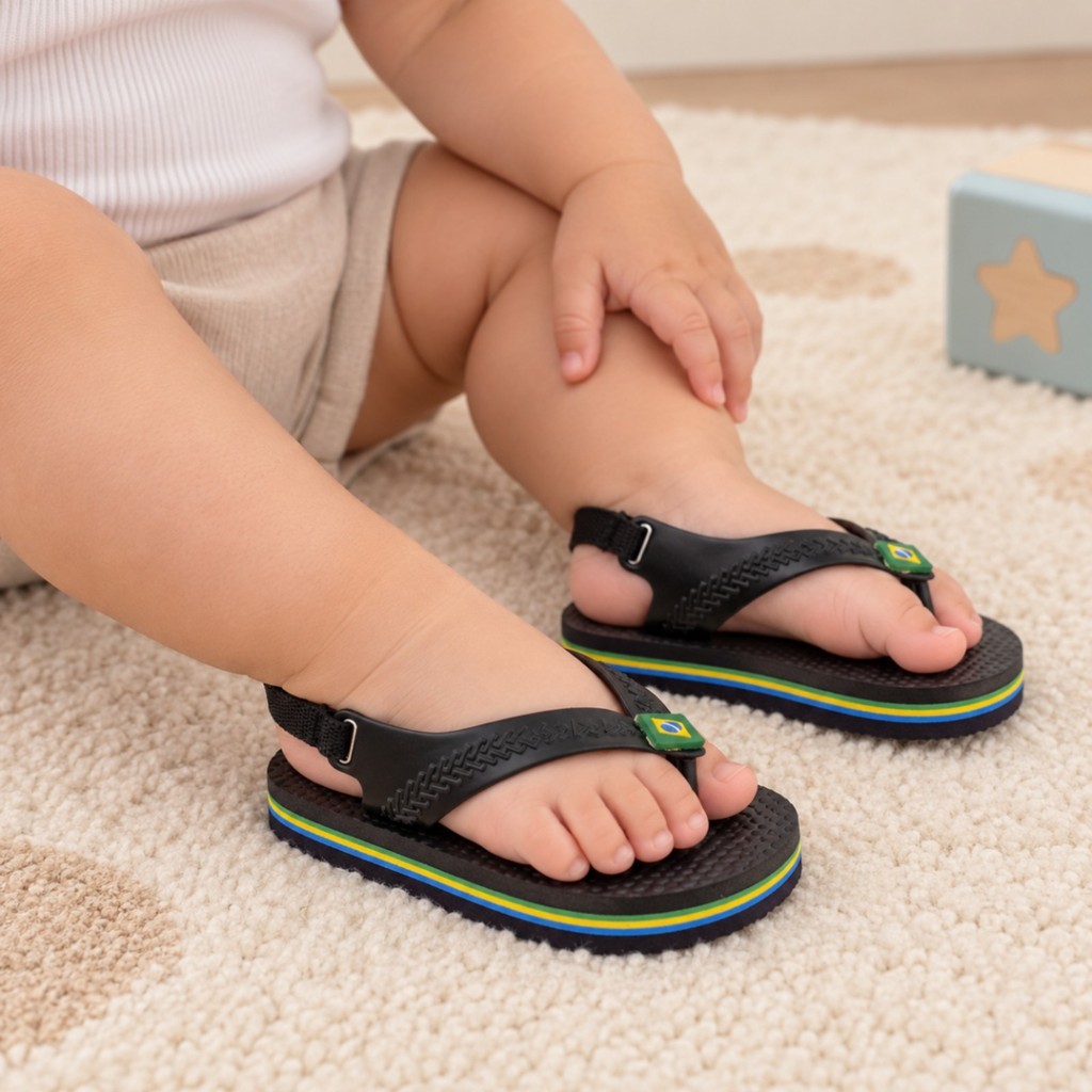 Chinelo Infantil Menino Menina Sandália Confortável Bebê Original Borracha Antiderrapante