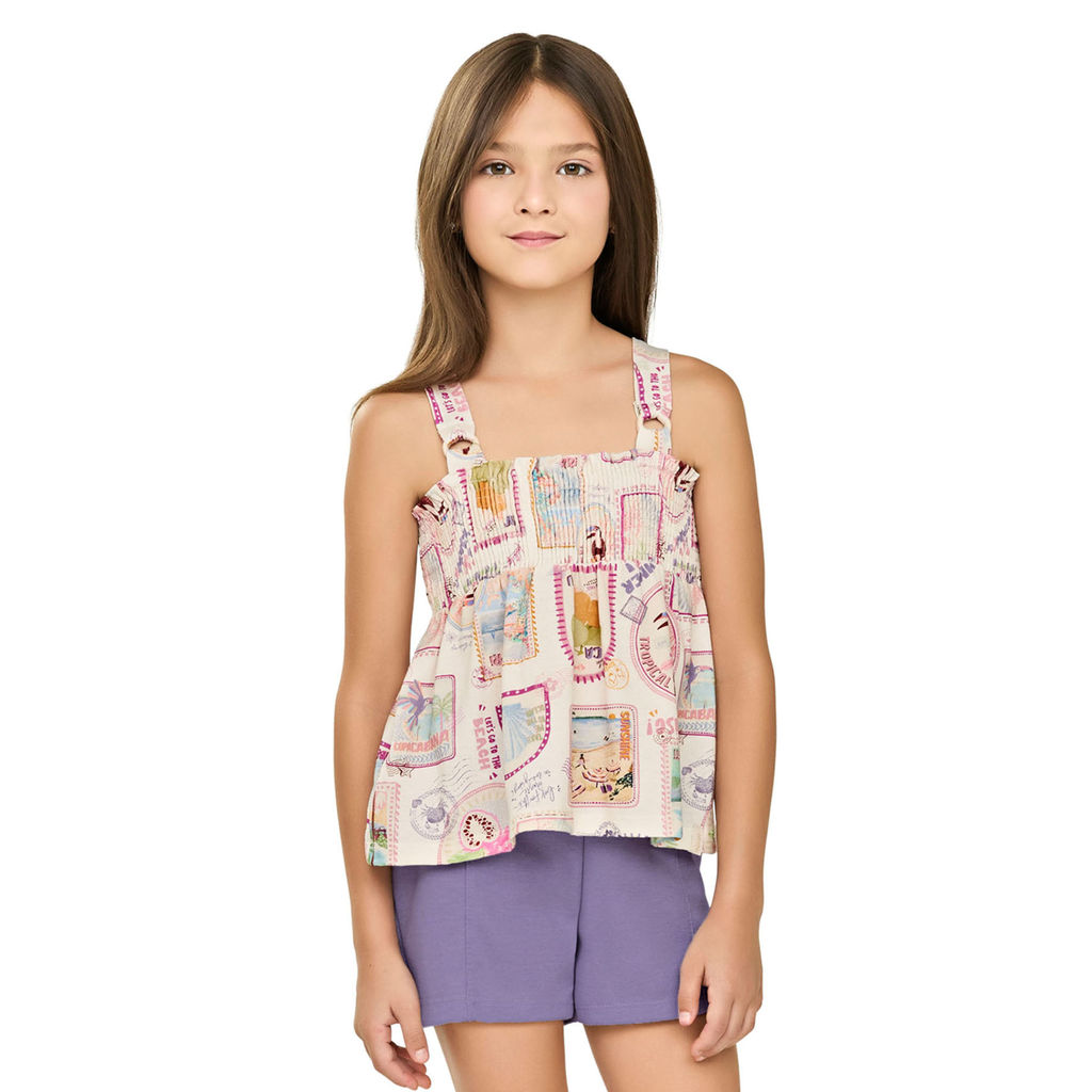 Conjunto Infantil Menina Stamp Elian Bege