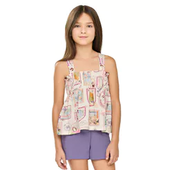 Conjunto Infantil Menina Stamp Elian Bege