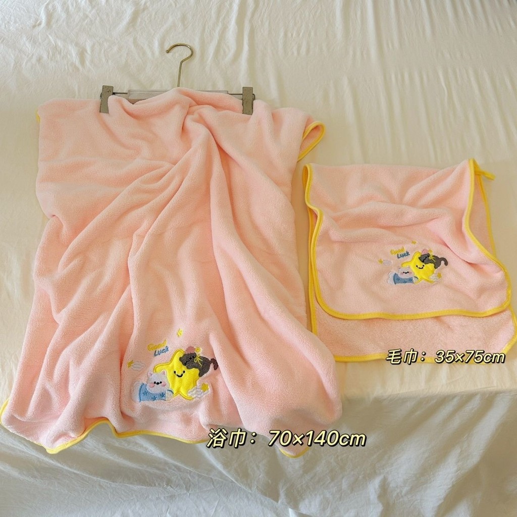 Toalha de banho fofa espessada feminina absorvente de secagem rápida bonito dos desenhos animados toalha de banho domést