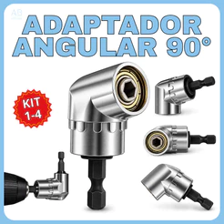 Adaptador Angular Magnético 90° para Parafusadeira e Furadeira encaixe 1/4 Polegadas