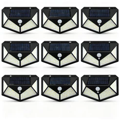 Kit 5/6/10 Luminária Solar 100 Leds Sem Fio à Prova D' Água Externa 3 Modos Iluminação Casa Decoração