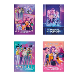 Caderno brochura capa dura 1/4 80 folhas Guerreiras do K-Pop Tilibra