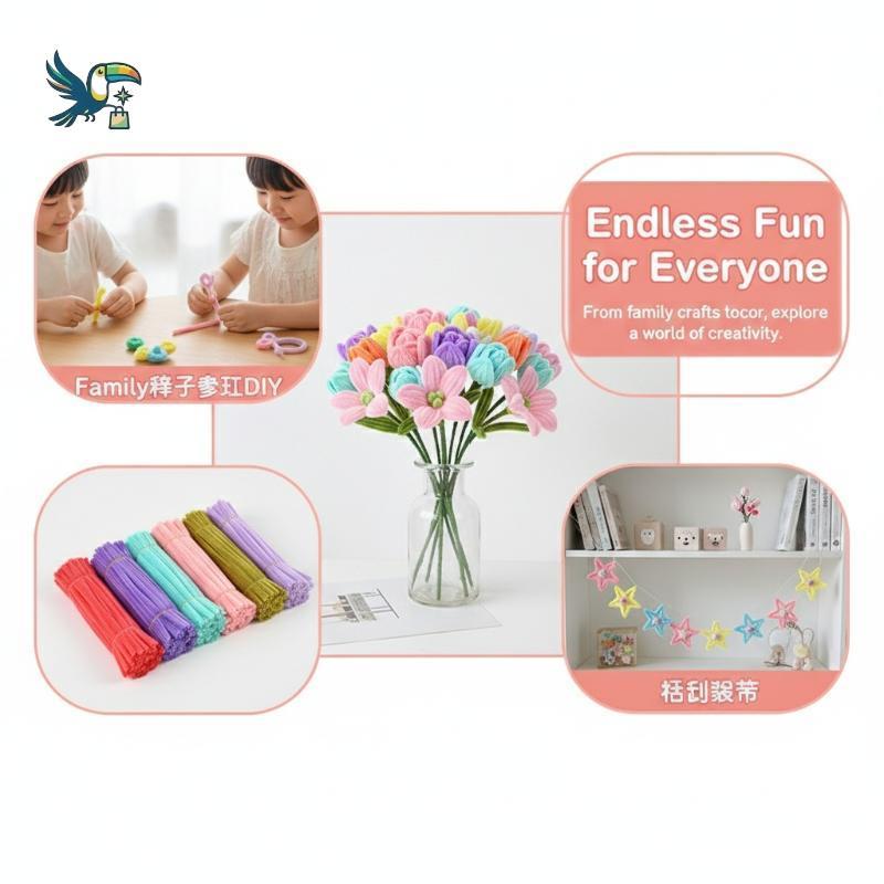 Chenille Hastes 100 Pçs Macio Flexível Torção Artesanato Stis DIY Materiais De Arte Para Crianças Pai-Filho Atividade In