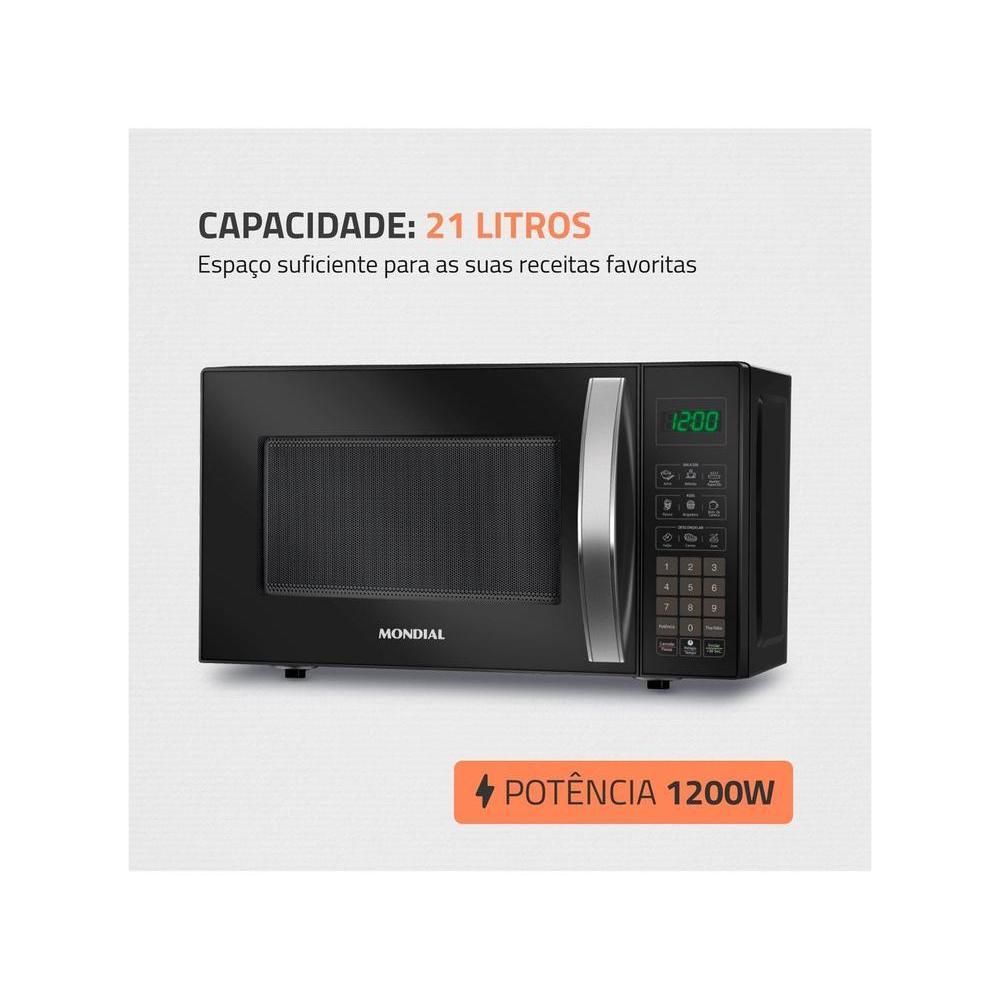 Micro-ondas Mondial 21L Preto MO-01-21-B — imagem 2 de 2