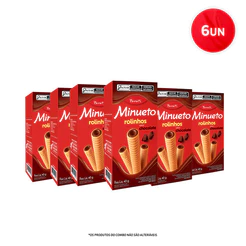 Combo Rolinho Wafer Minueto Chocolate 40G 6 unidades