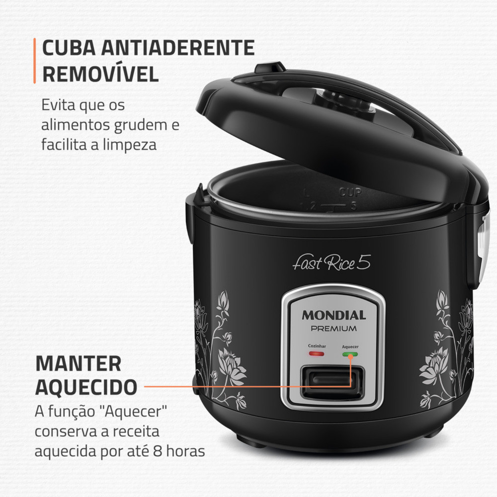 Panela elétrica de arroz 5 xícaras Pratic Rice 5 - NPE-08-5X - Mondial · foto 2