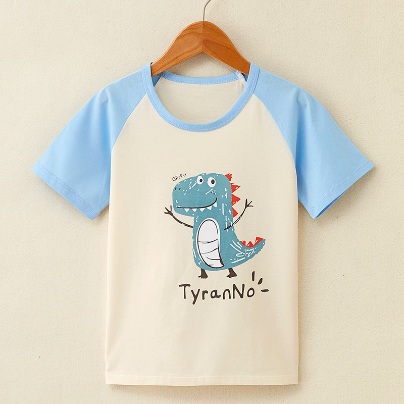 Verão crianças algodão de manga curta camiseta meninos meninas crianças bebê versão coreana puro algodão solto Casual me