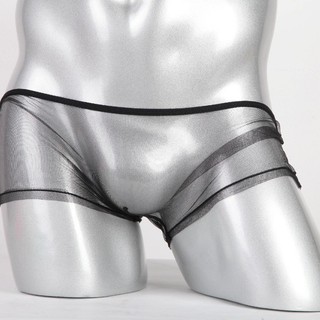 Roupa interior masculina novo estilo deus transparente boxer briefs malha bolsa de cintura baixa boxer briefs tamanho gr
