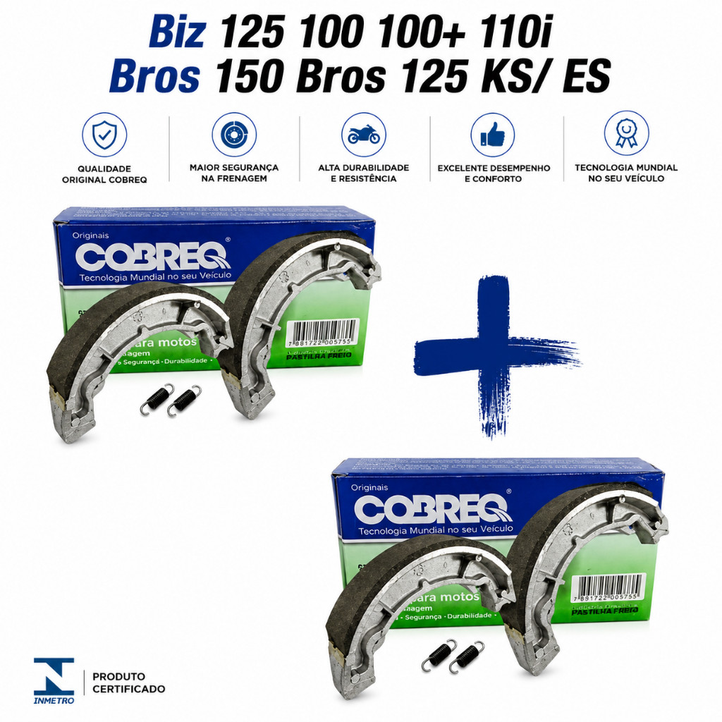 Kit Lona Freio Dianteira e Traseira Biz 125 100 100+ 110i Bros 150 Bros 125 KS/ ES · foto 2