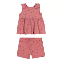Conjunto Bebê Menina Textura Poá Colorittá Rosa