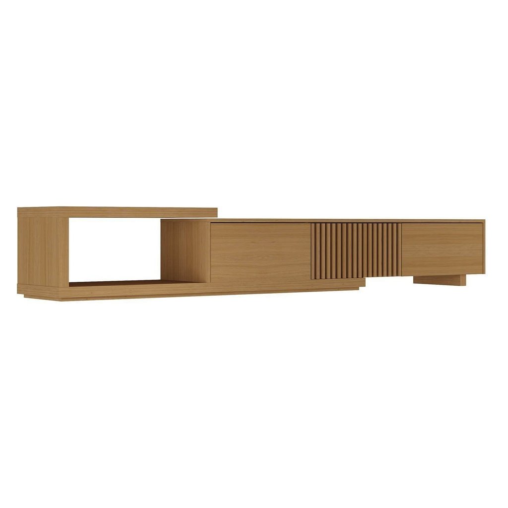Rack Extensível Ripado TV 60 Polegadas Planejado 220cm Aruá CabeCasa MadeiraOriginals Marrom Jatobá Jatoba — imagem 2 de 2