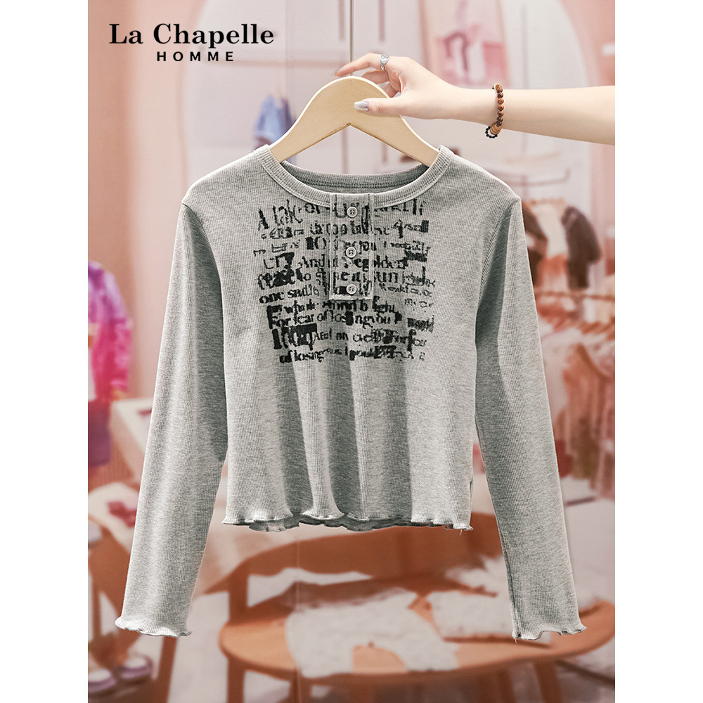 Lasherbell roupas infantis meninas manga comprida camiseta curta crianças primavera outono novo estilo Casual All-Match 