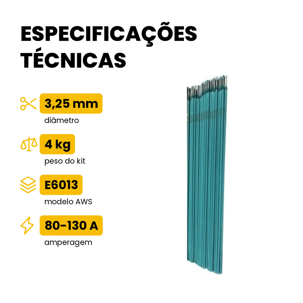 Kit 4kg Eletrodo De Solda Revestido Azul E6013 3,25mm JST Serralheria · foto 2