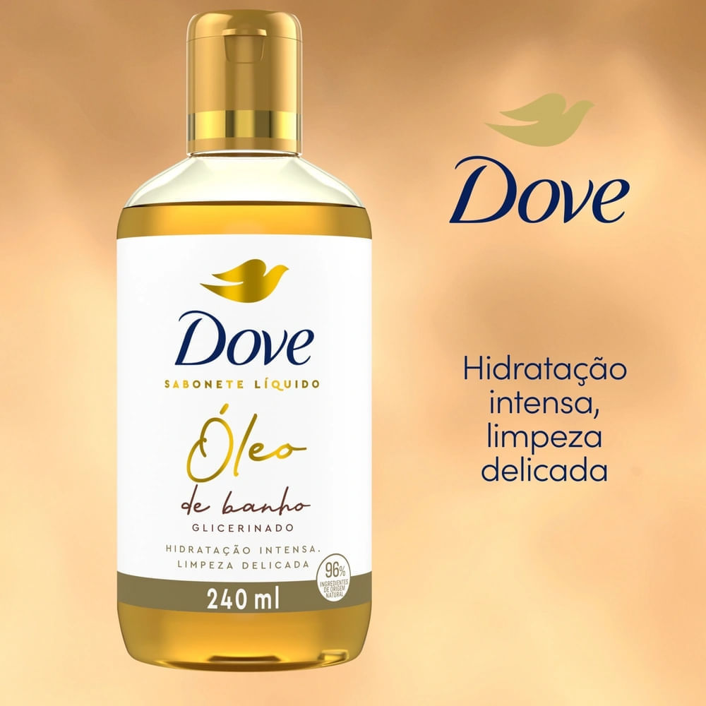 Kit Dove Sabonete Líquido Óleo De Banho Glicerinado 240ml - 3 Unidades — imagem 2 de 2