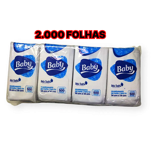 2.000 Folhas Guardanapo Tv Tipo Seda, Para Lanchonete Baby 14x14