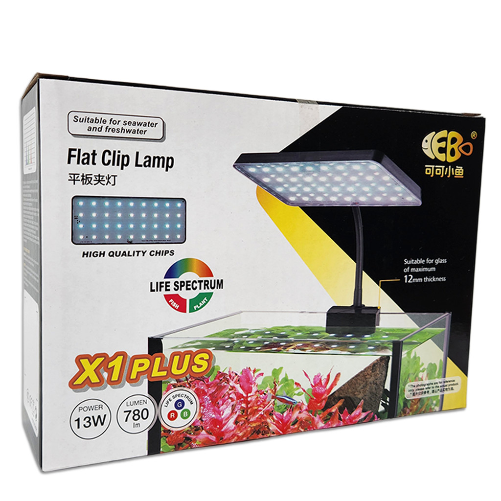 Luminária LED de Clip Preta X1-Plus 13W para Aquário Pequeno até 40cm Cebo Coco em Oferta na Shopee
