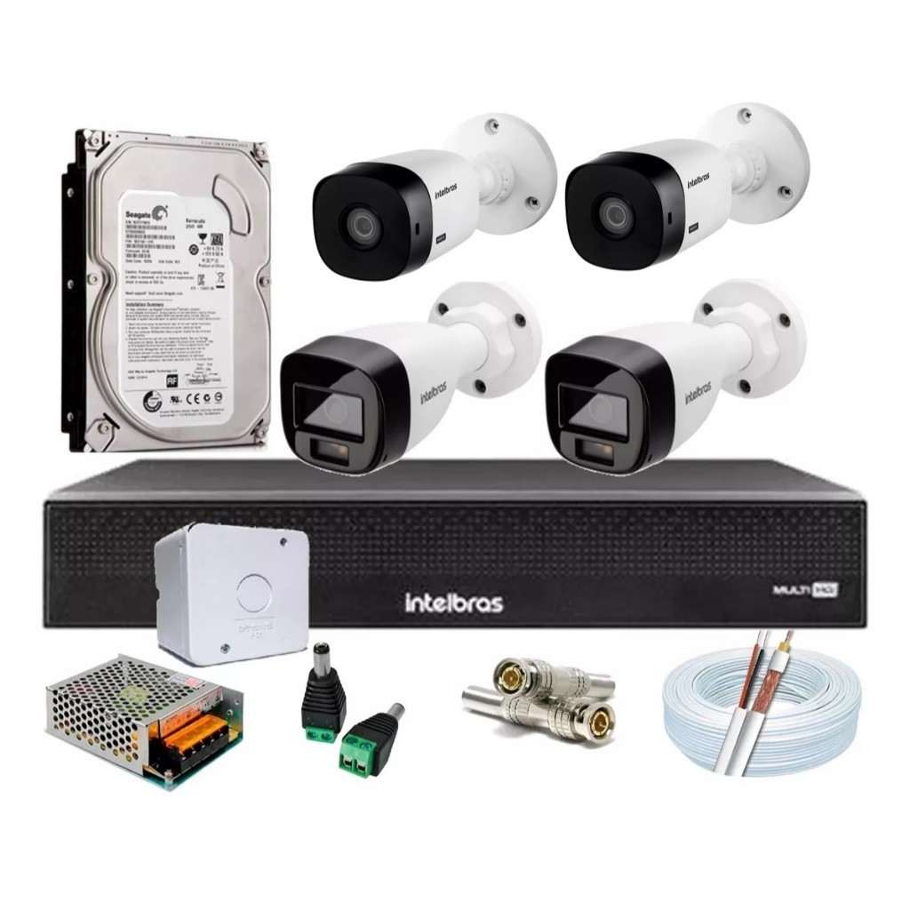 Kit 4 Cameras sendo 2 cameras com áudios