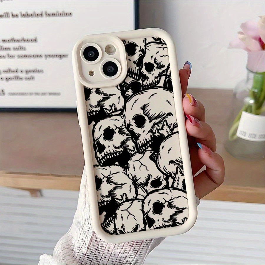 Softcase Anti-impacto Padrão De Caveira Exclusivo Para iPhone xr 11 12 13 14 15 16 17 PRO MAX 17 Air case