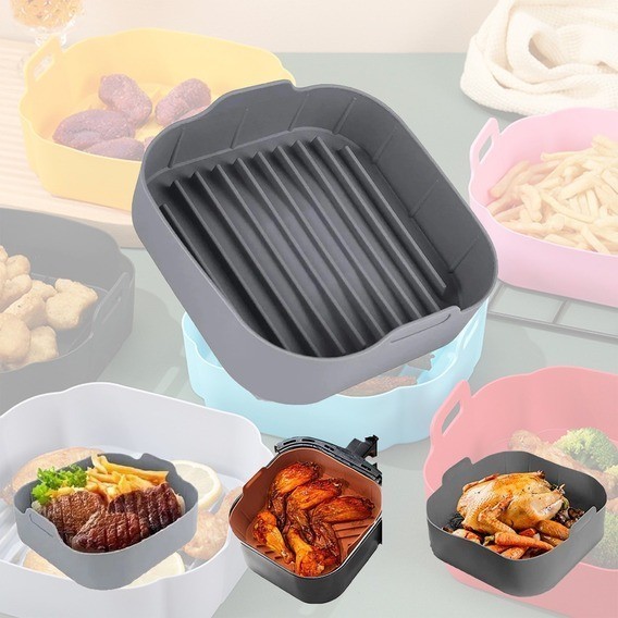 Forma De Silicone Para Air Fryer Forno Microondas Fritadeira Assadeira