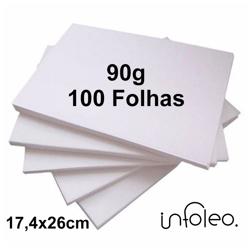 Papel Offset 17,4x26cm 90g Projeto Alice Caderno Universitário Branco Miolo - 100 Folhas
