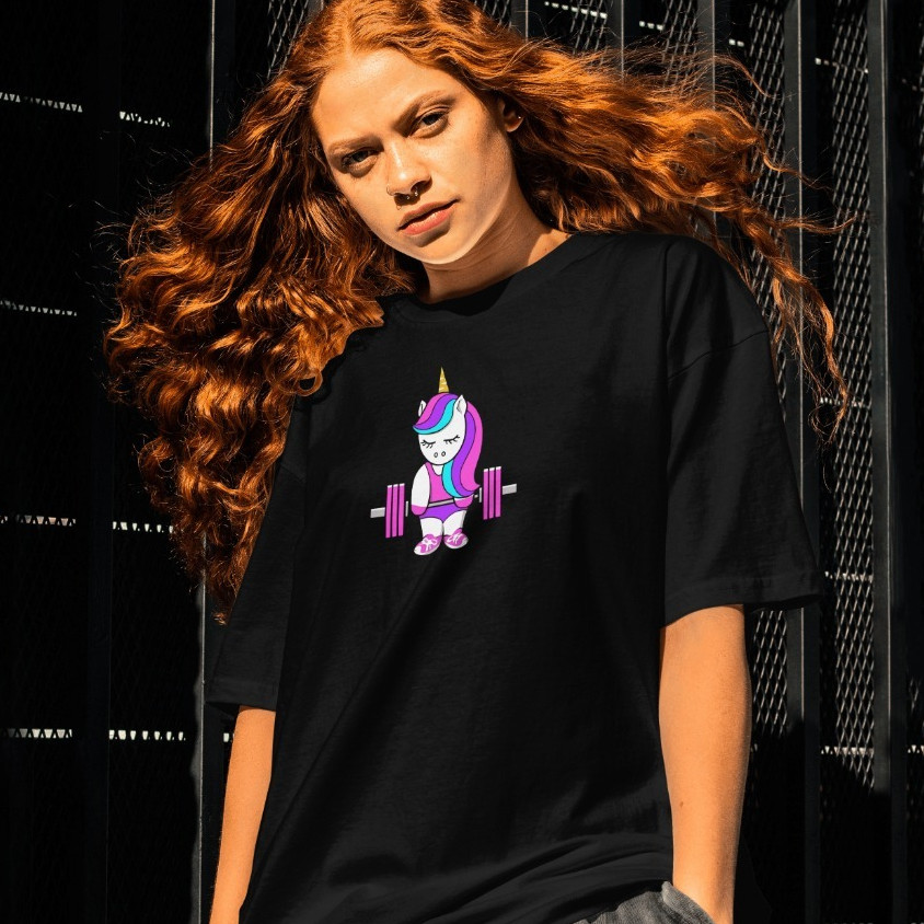 Camiseta Unicórnio Oversized Unissex Blusa Longa Streetwear