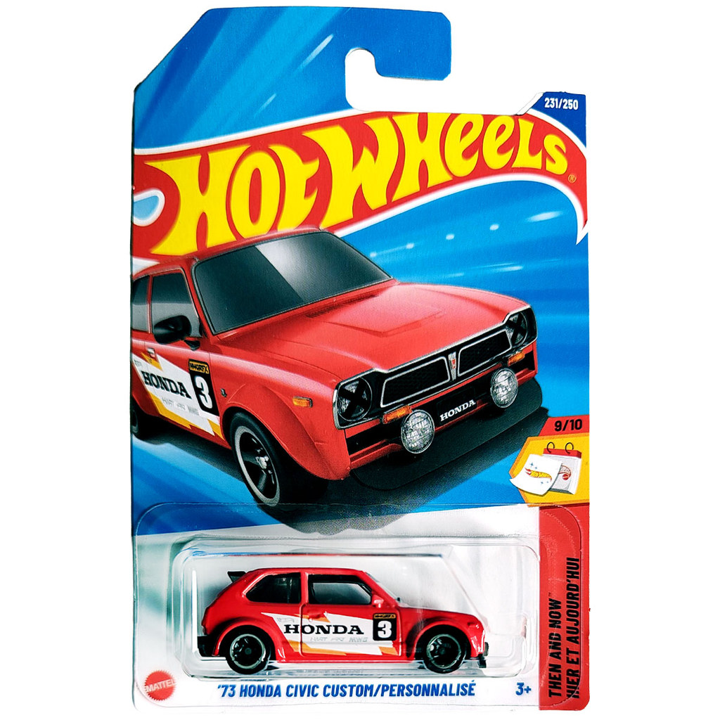 Hot Wheels Básico Mattel Then and Now Honda Civic Custom '73 (Lote M - 2025)