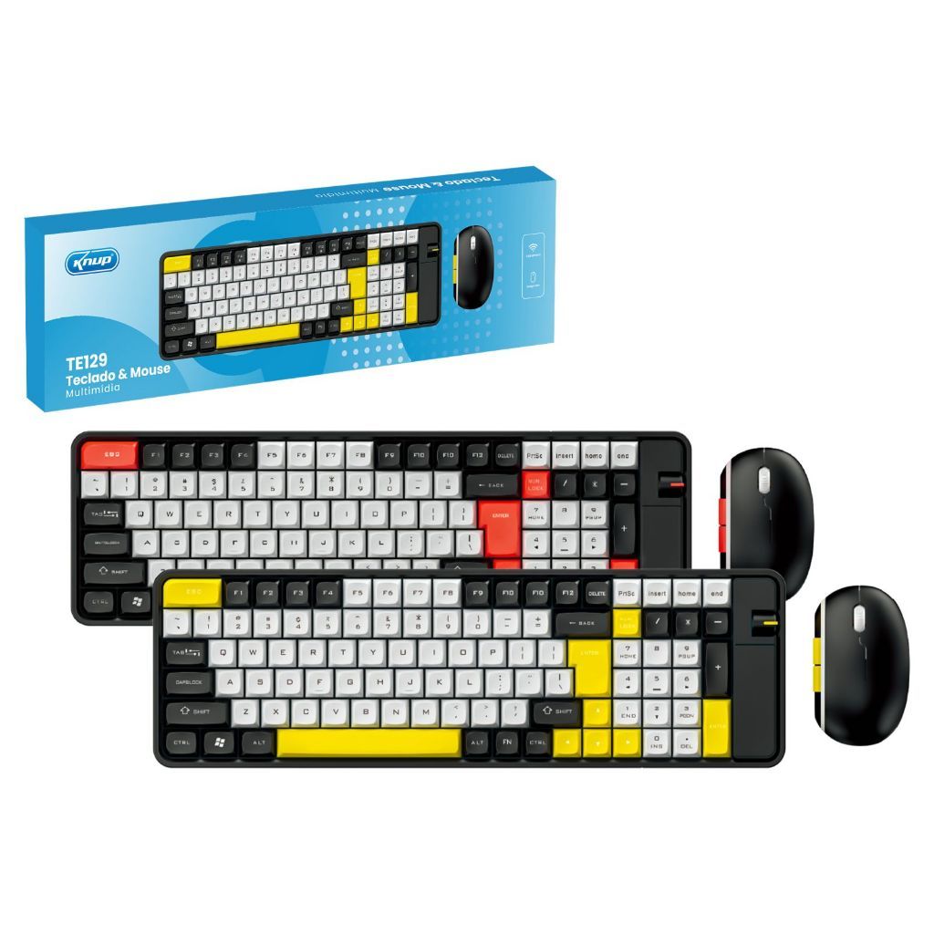 Kit Teclado Mouse Gamer Knup Colorido Bt Wireless 2.4 Knup Te-129 (s17) — R$ 116,25 em Shopee, 17% OFF