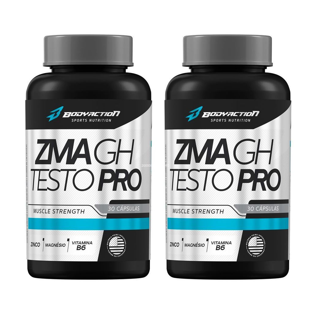 Kit 2X ZMA GH Testo Pro - 30 Cápsulas - Body Action em Oferta na Shopee