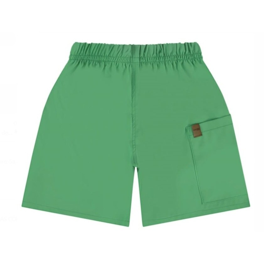 Bermuda Masculina Infantil Em Linho Malwee Verde