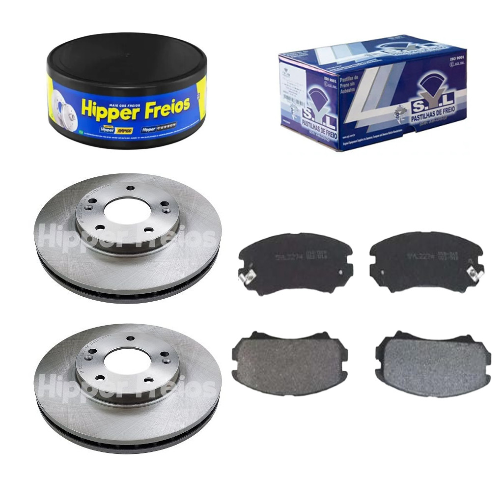 Par Disco Freio ventilado + Jogo Pastilha Kia Soul 2009 ate 2019