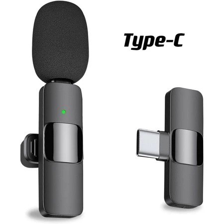 Microfone de Lapela BlueT K9 Vlog Compatível Tipo C e iPhone