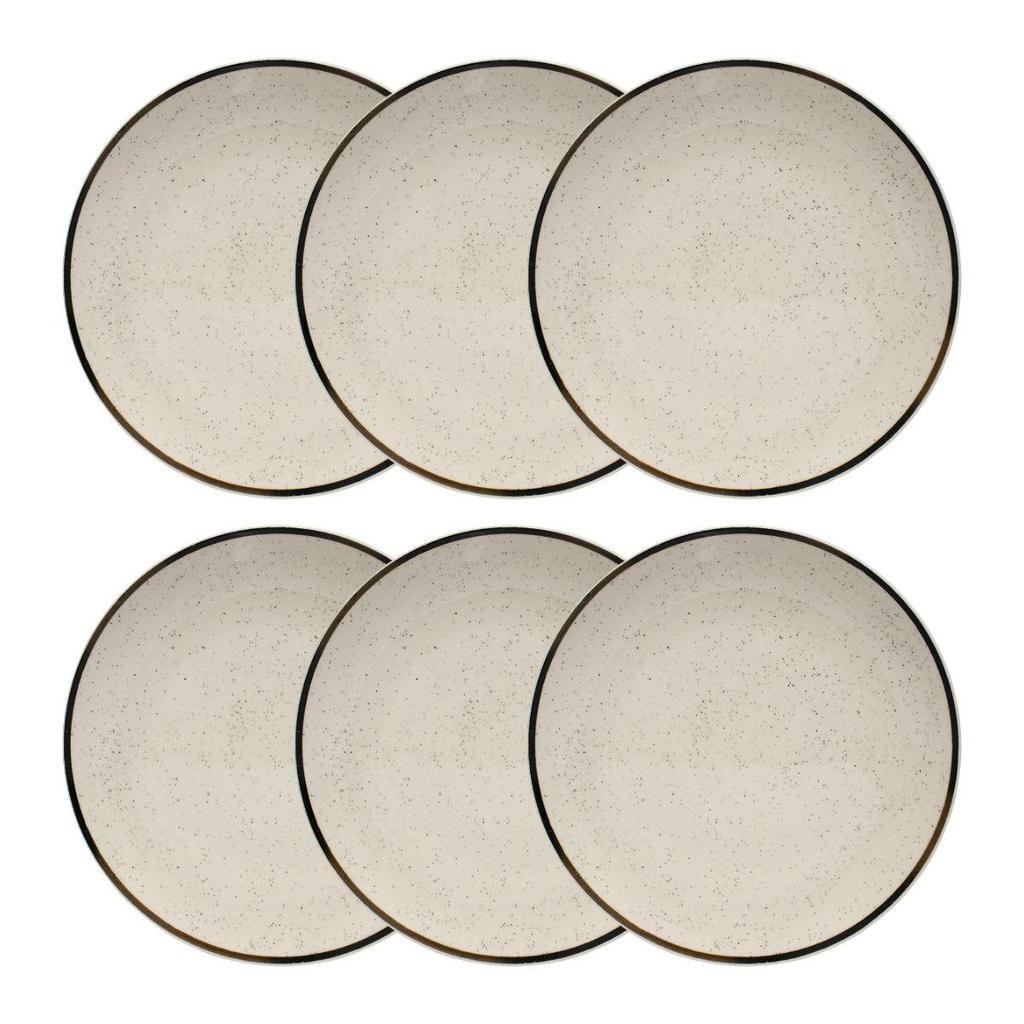 Conjunto 6 Pratos Rasos 26cm Brisa Cerâmica Oxford