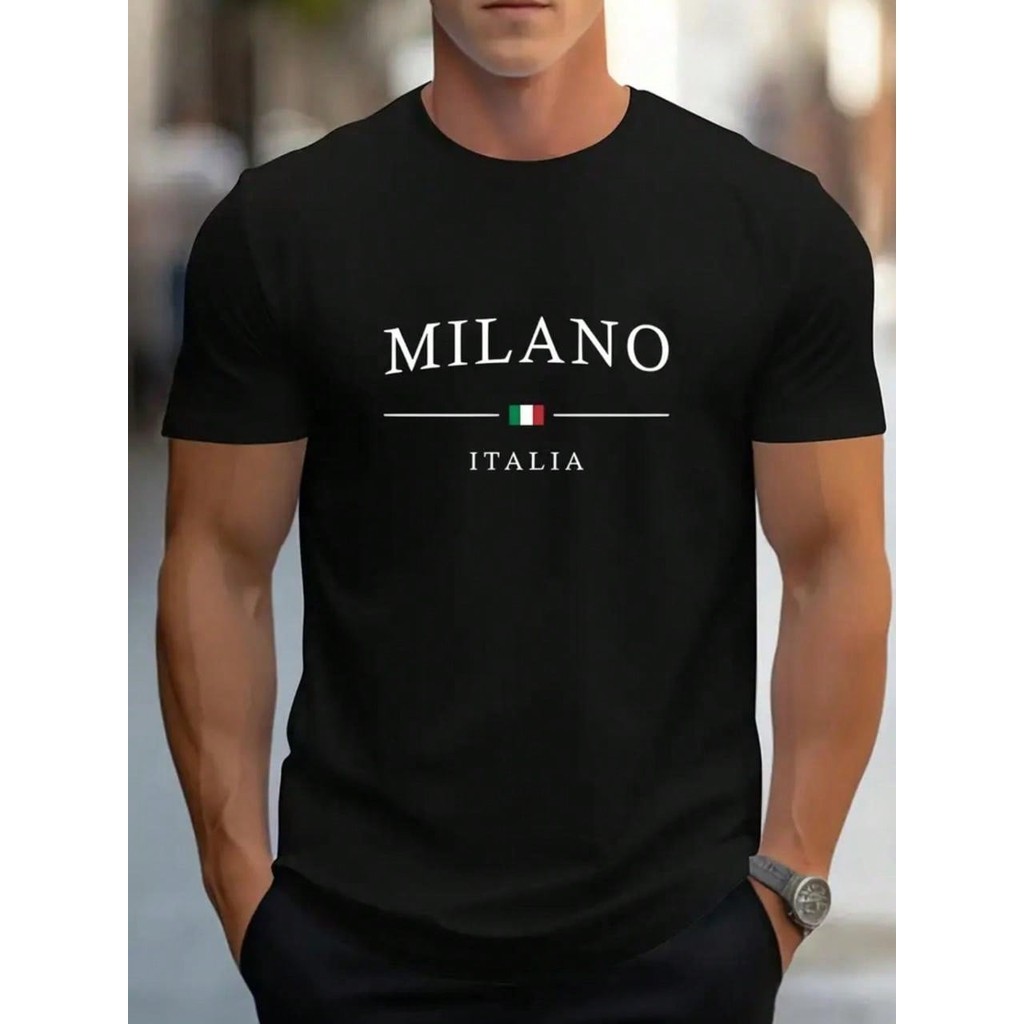 Camiseta Masculina Blusa Milano Italia 100% Algodao Camiseta Confortavel Premium Tecido Leve