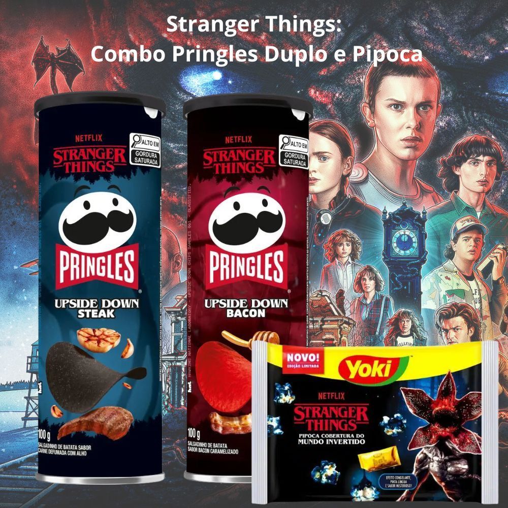 Kit Pringles + Pipoca Stranger Things Netflix – Combo de Lanche para Maratonar