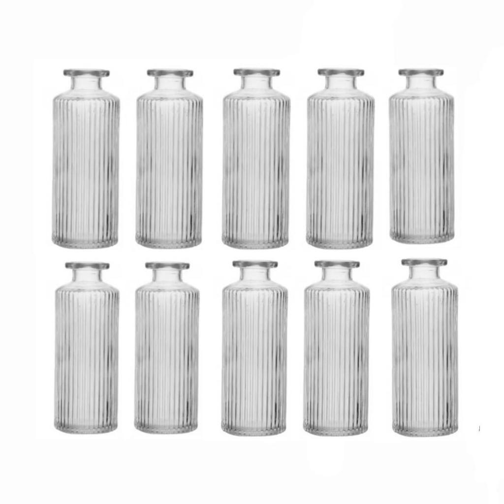 Kit 10 Vasos Decorativo em Vidro Jarrinho Flores Solitário Difusor