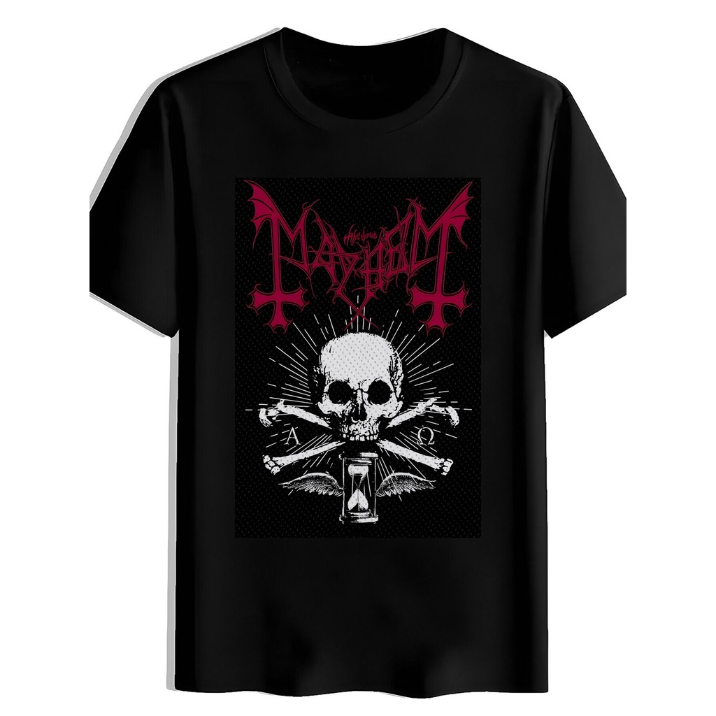 Camiseta Unissex Masculina e Feminina Gótico Metal Caveira Asas Armas Cruzadas Maxim Estampada Confortável Poderosa Esti