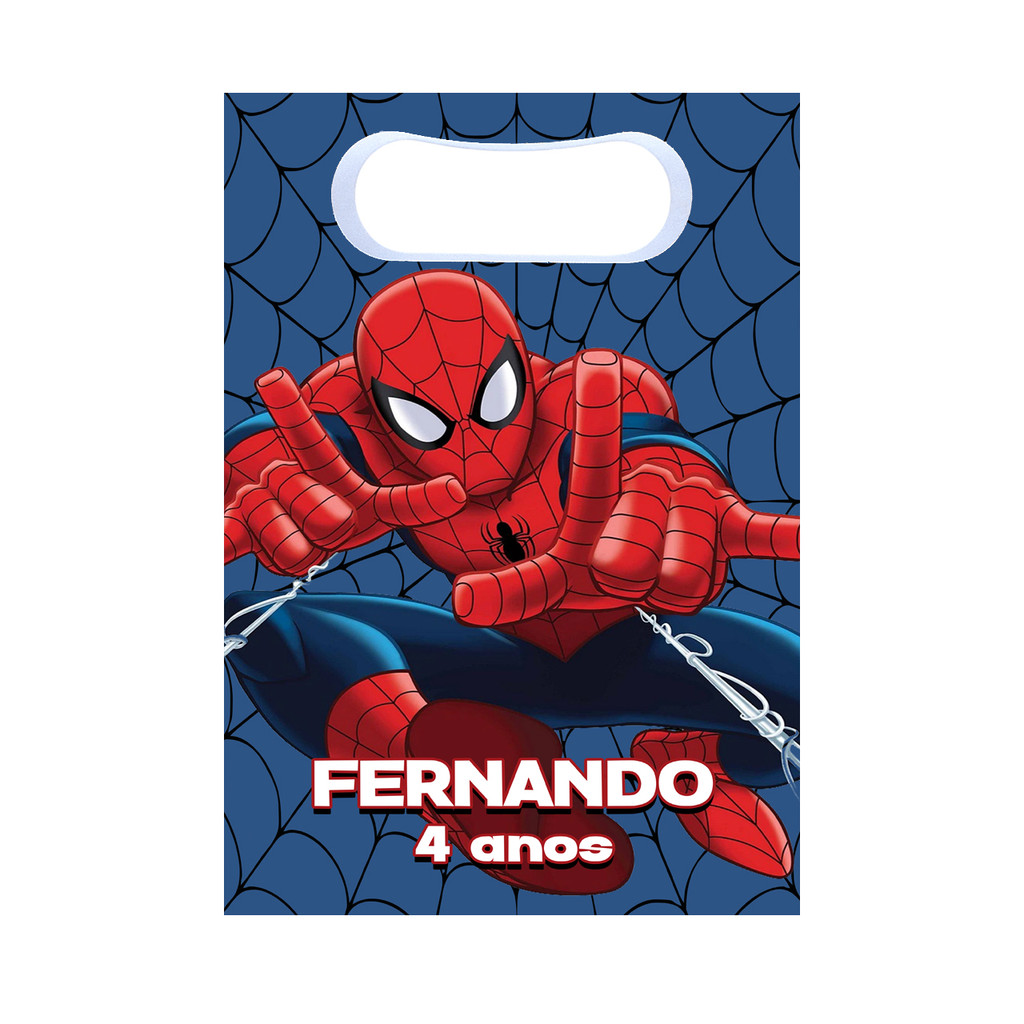 Sacolinhas Surpresa Homem Aranha Personalizada Lembrancinha para festa com nome e idade spider man marvel em Oferta na Shopee