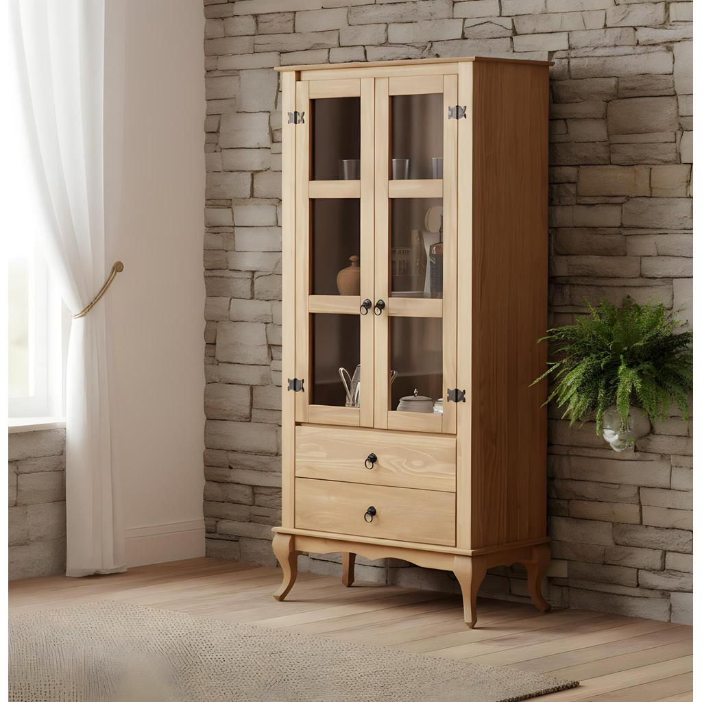 Cristaleira de Madeira Rústica: Onde Comprar | BuscaProdutos