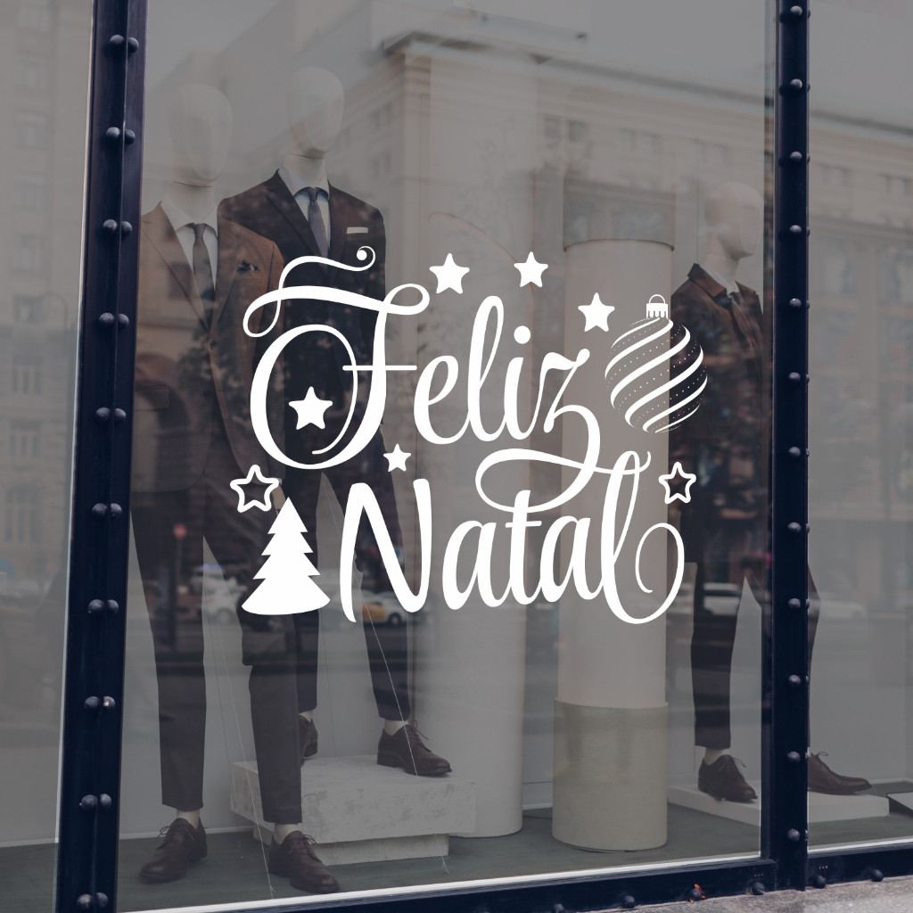 Adesivo Para Vitrine Feliz Natal