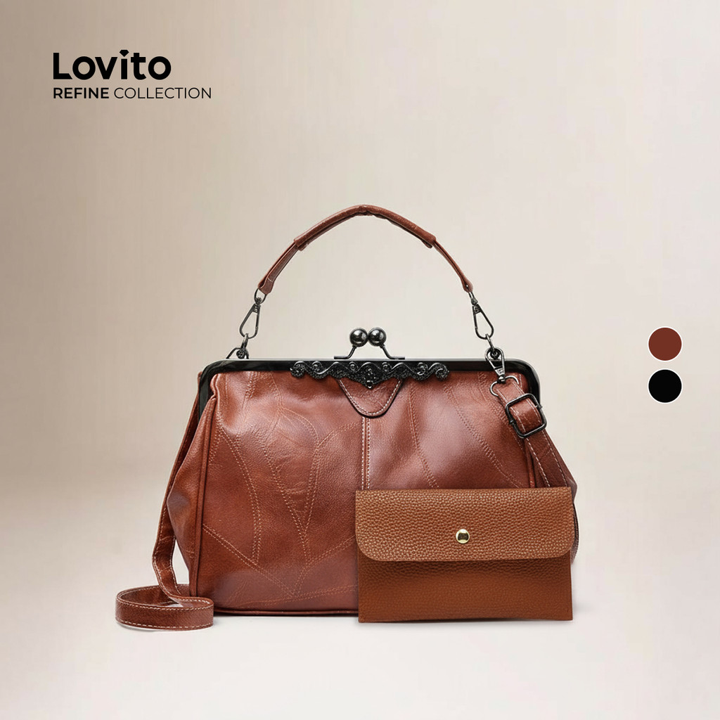 (Bags) Lovito Elegante de negócios bolsa de ombro pu brilhante para mulheres LFA53131 em Oferta na Shopee
